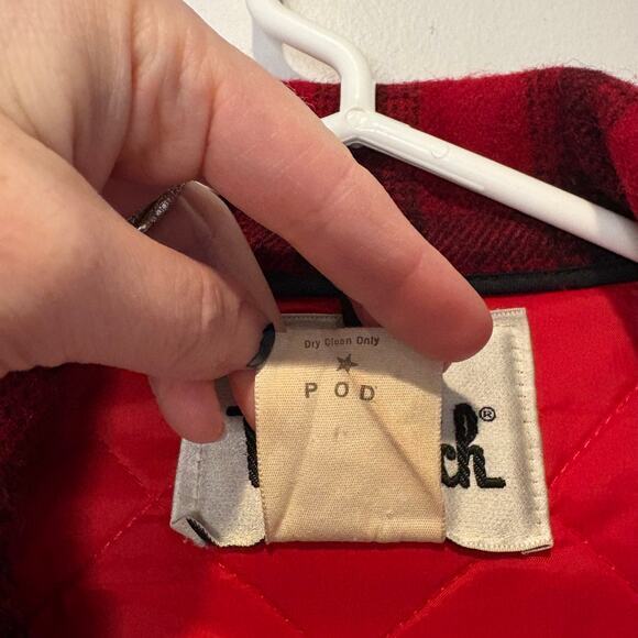 Vintage Woolrich Red & Black Buffalo Plaid Hunting Winter Wool Jacket Size 42 - Picture 8 of 8